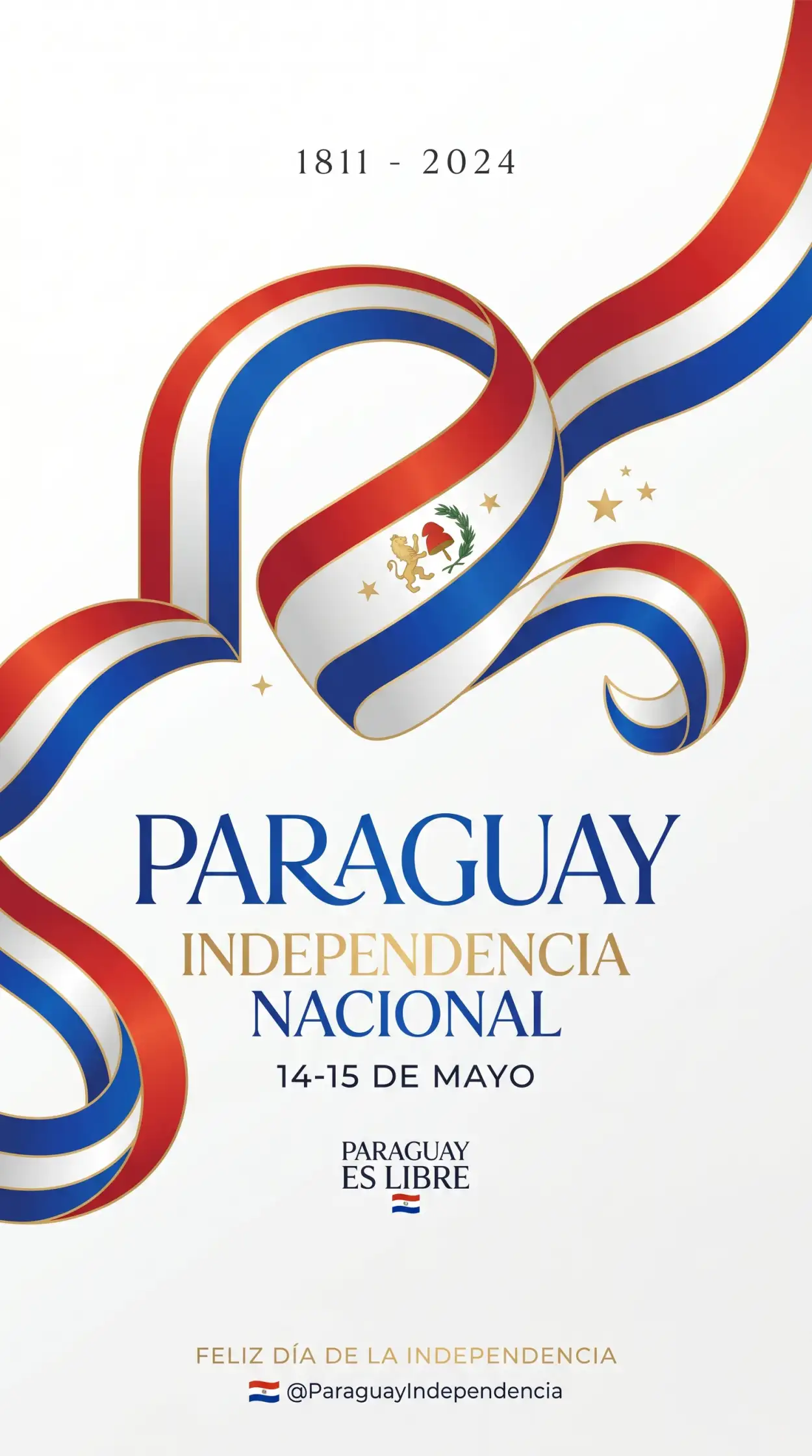 Free Download Paraguay Independence Day 2026 Stylish Banner - High Quality Paraguay Independence Day 2026 Wishes Image