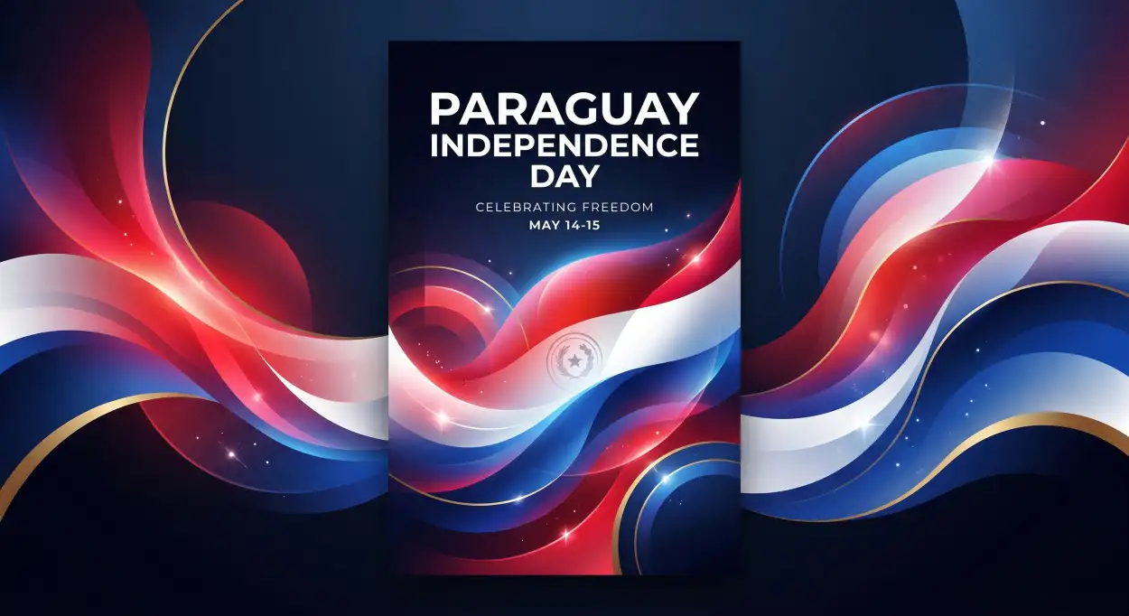 Free Download Paraguay Independence Day 2026 Vector Design - High Quality Paraguay Independence Day 2026 Wishes Image