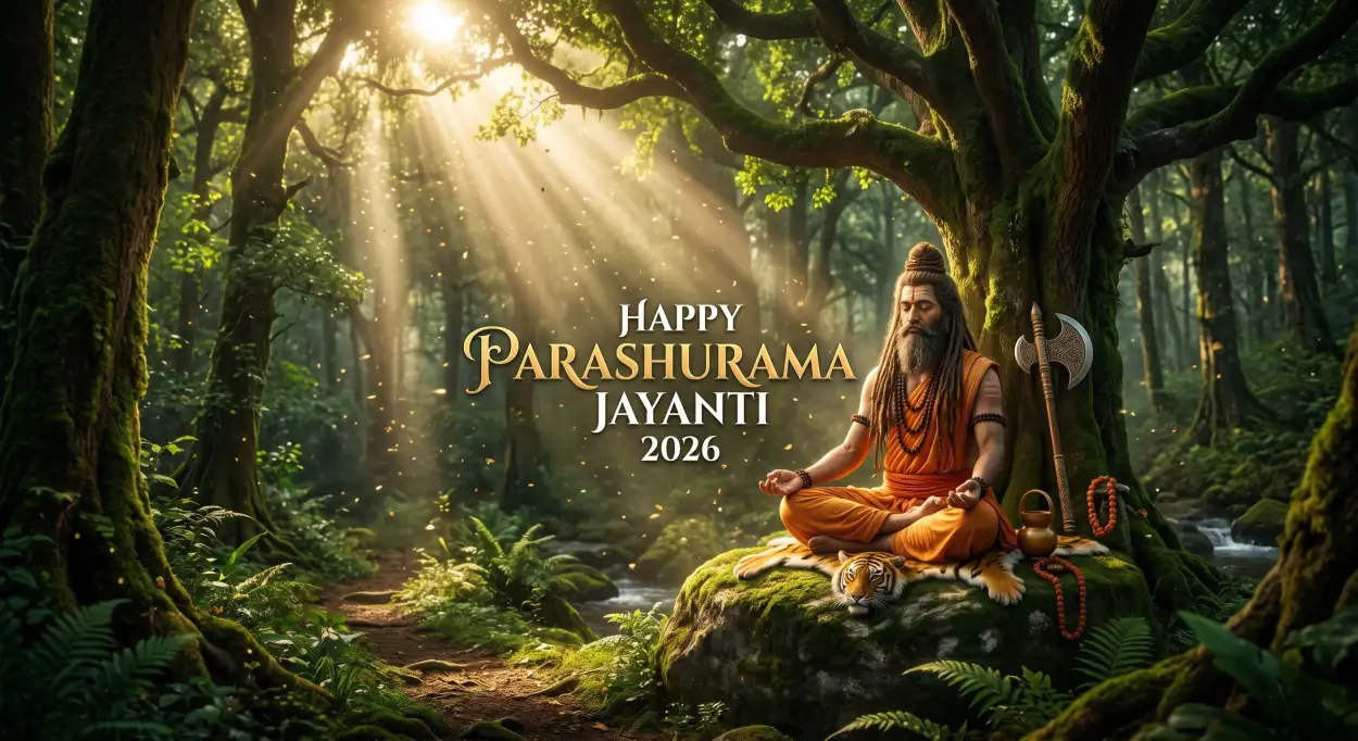 Free Download Parashurama Jayanti Wishing Card Png 2026 - High Quality Happy Parashurama Jayanti Wishes 2026 Transparent PNG