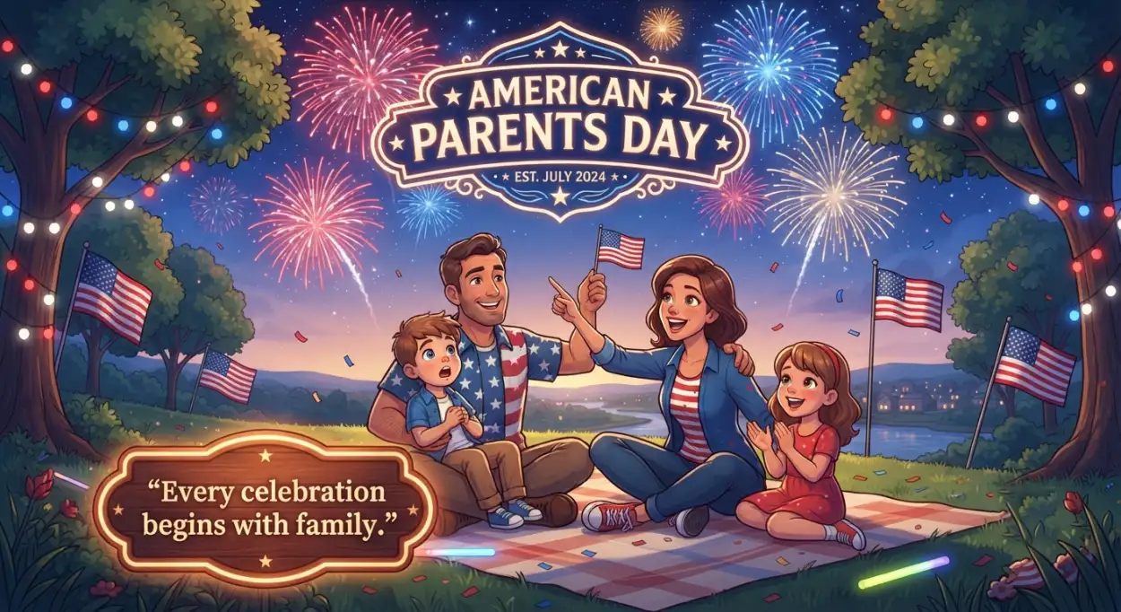Free Download Parents Day Celebration Clipart - High Quality American Parents Day 2026 Image