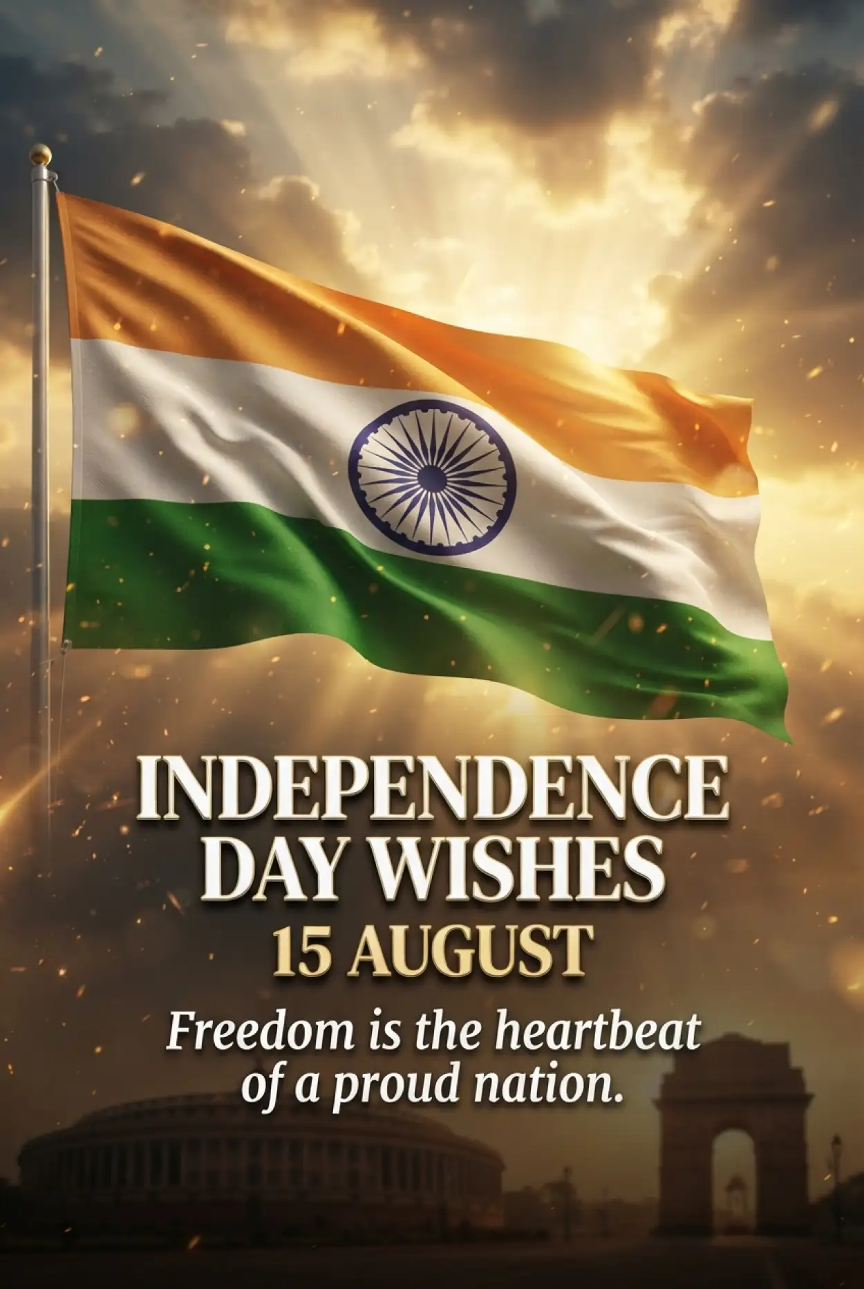 Free Download Patriotic Wishes For Independence Day 2026 - High Quality Indian Independence Day Wishes 2026 Image