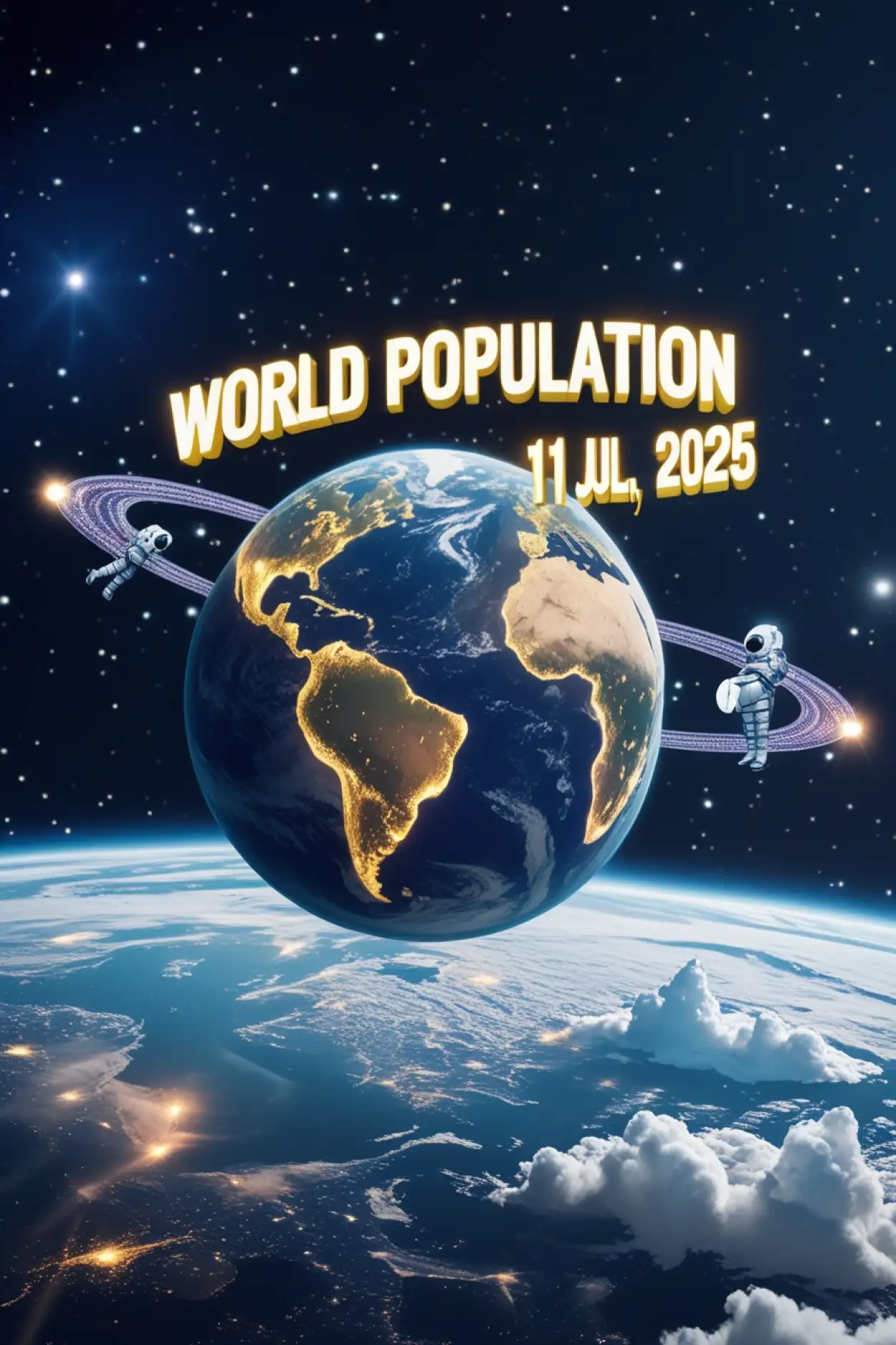 Free Download People Forming Globe Concept Art - High Quality World Population Day Background