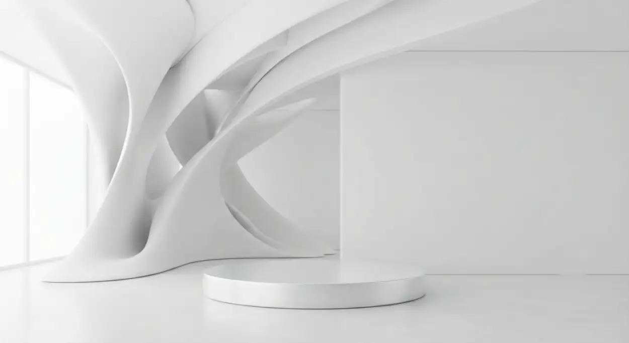 Free Download Plain White Background With 3d Curved Surface - High Quality Plain White Background Background Image