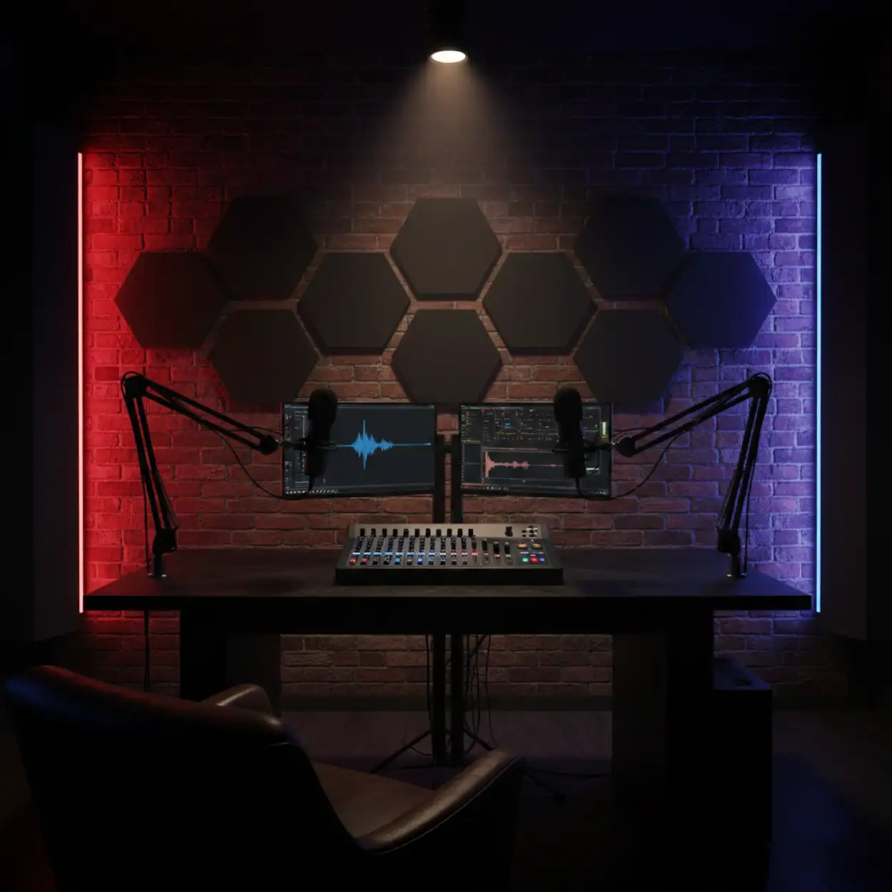 Free Download Podcast Studio Background With Acoustic Foam - High Quality Podcast Studio Background Background Image
