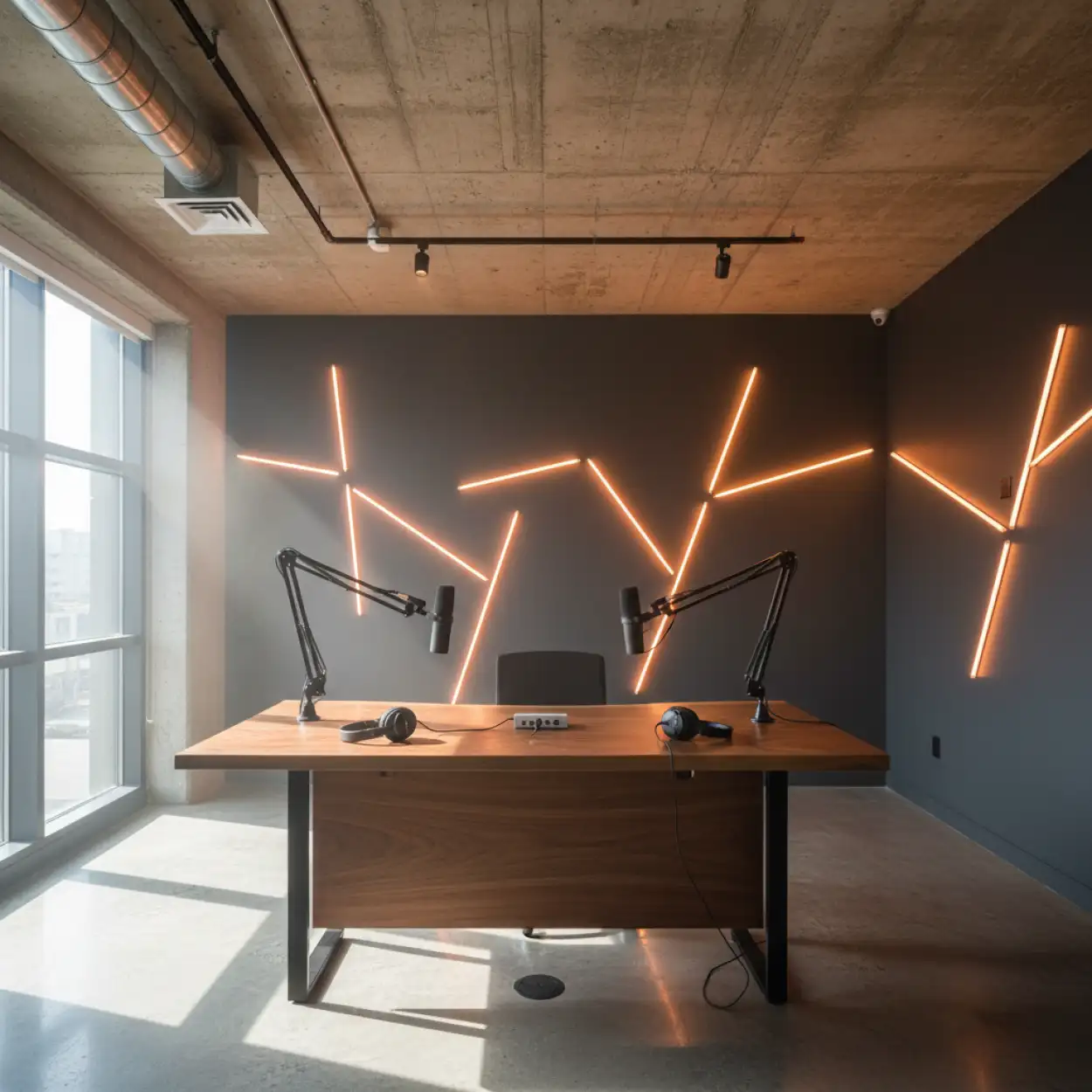 Podcast Studio Background With Neon Sign - Royalty Free Podcast Studio Background Image | Pngmagic Free Download Podcast Studio Background With Neon Sign - High Quality Podcast Studio Background Background