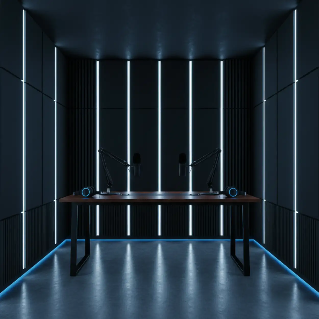 Free Download Podcast Studio Background With Sound Booth - High Quality Podcast Studio Background Background Image