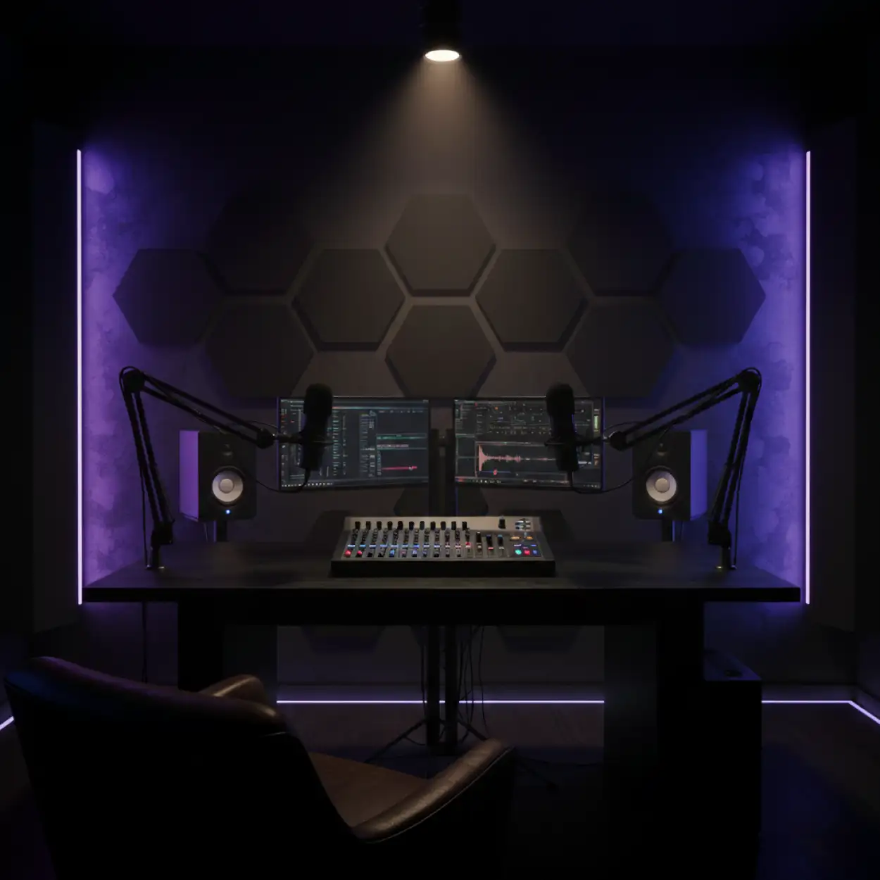 Free Download Podcast Studio Background With Sound Mixing Desk - High Quality Podcast Studio Background Background Image