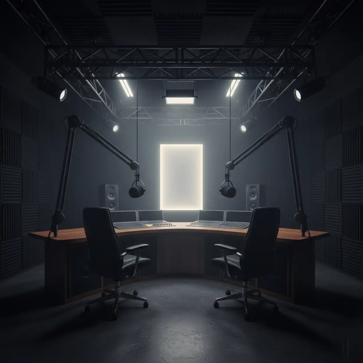 Free Download Podcast Studio Background With Spotlight Effect - High Quality Podcast Studio Background Background Image