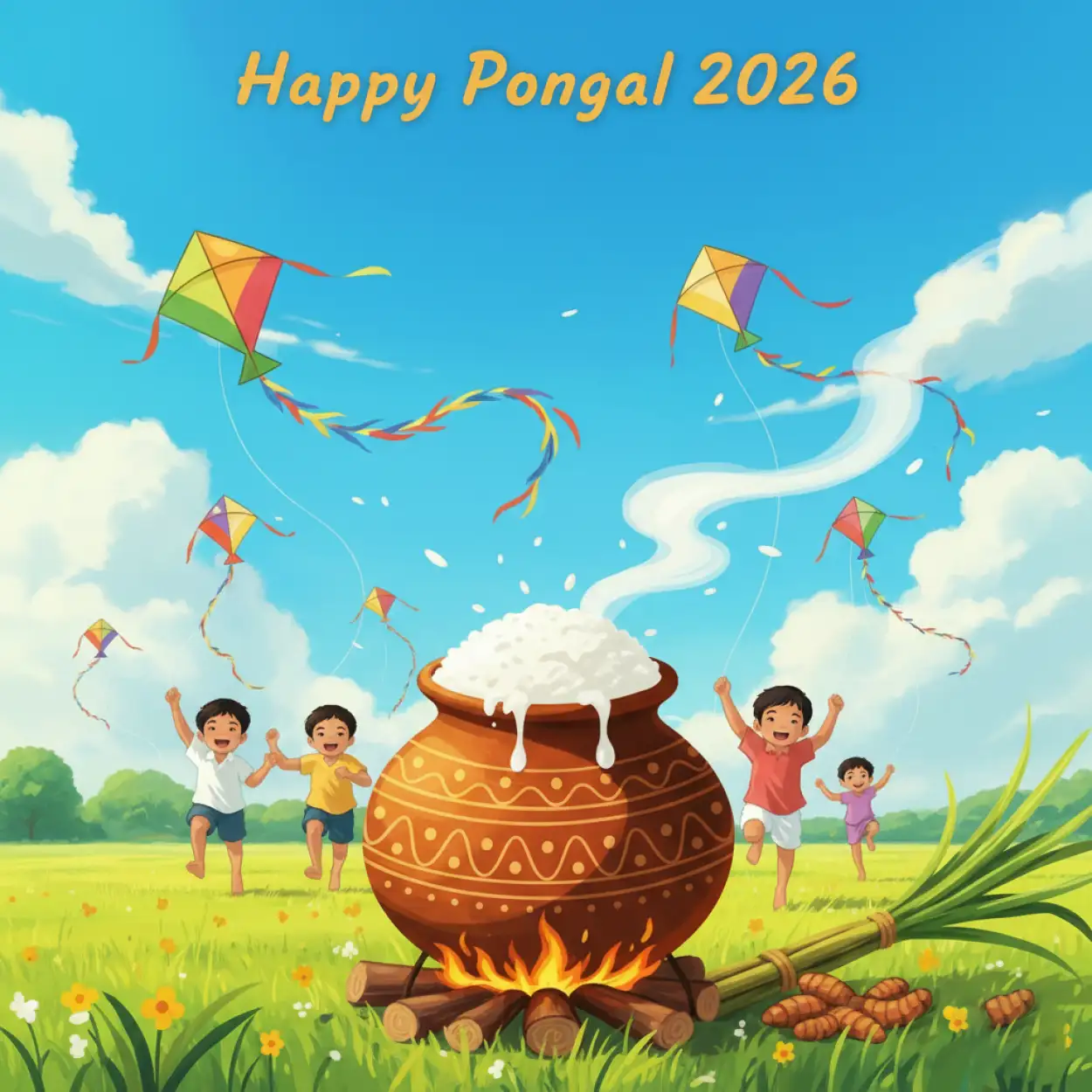 Free Download Pongal Traditional Wishes Images 2026 - High Quality Happy Pongal Wishes 2026 Image