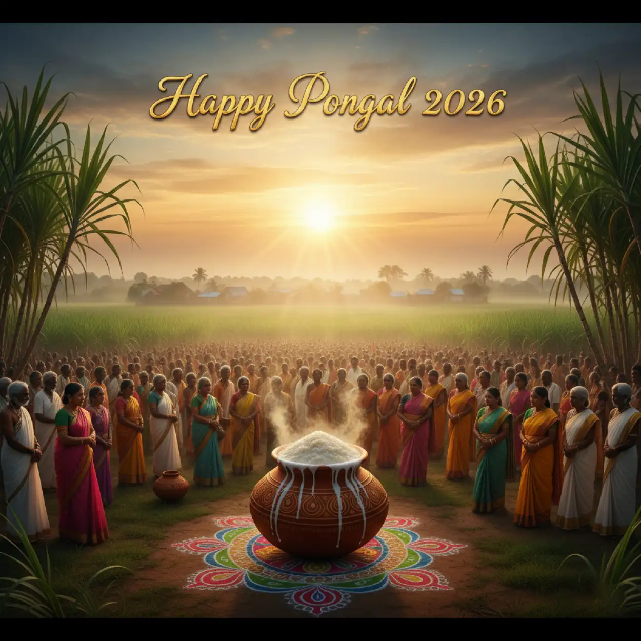 Free Download Pongal Wishes Mobile Wallpaper 2026 - High Quality Happy Pongal Wishes 2026 Image
