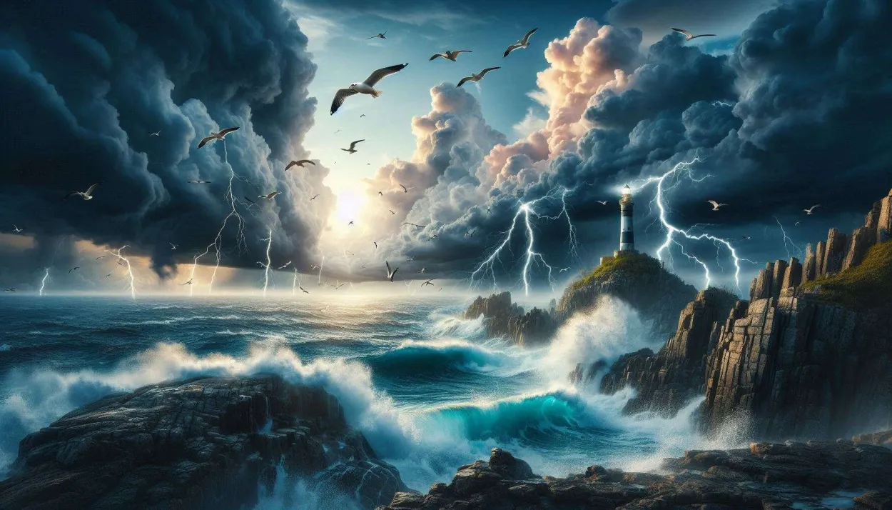 Free Download Powerful Nature Background With Stormy Seas - High Quality Nature Background Background