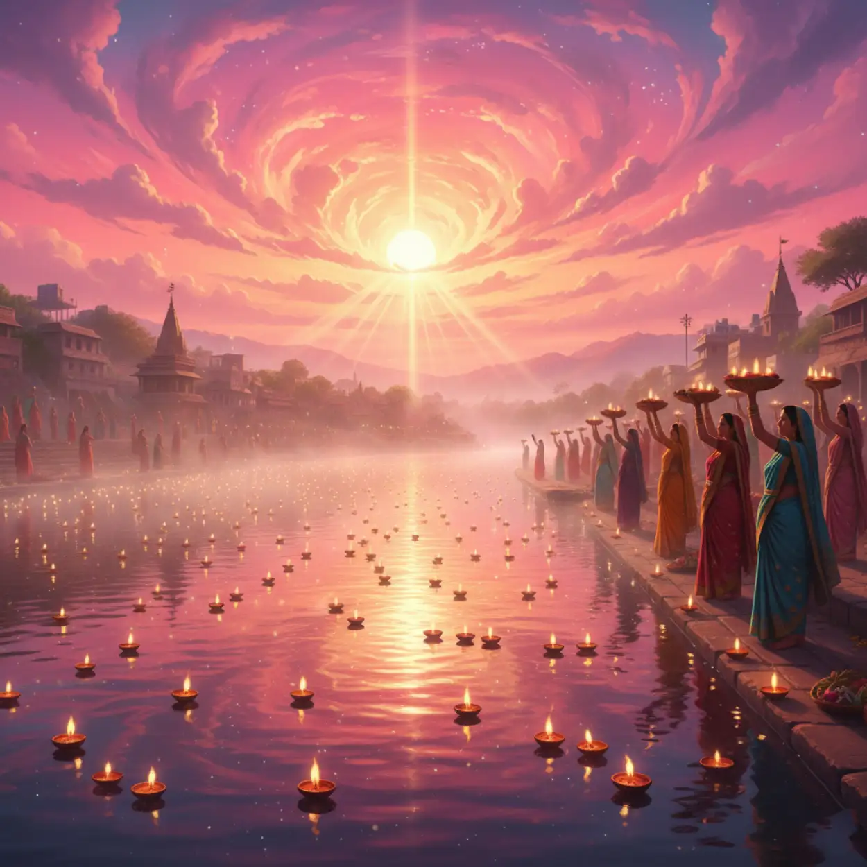 Free Download Premium Chhath Puja Background For Flyer Design - High Quality Chhath Puja Background Background Image