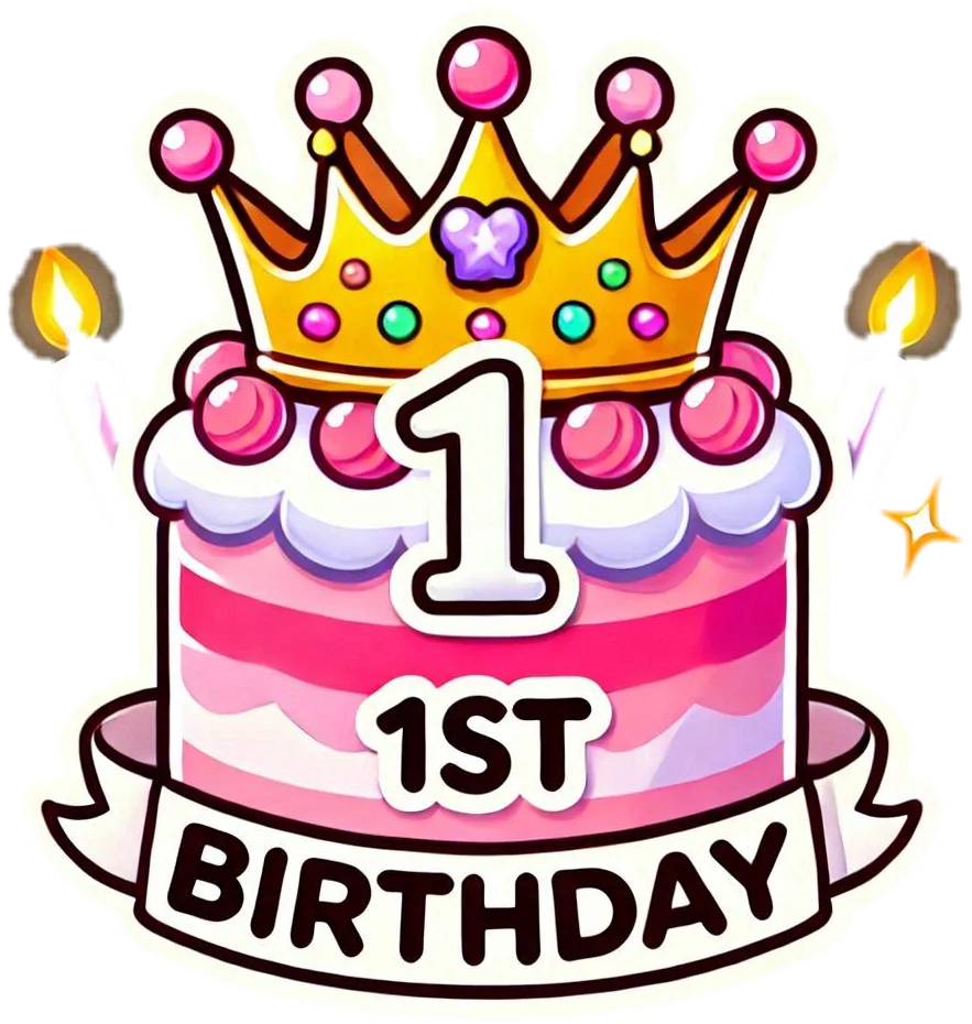 Princess Crown 1st Birthday Cake Png For Girls - Royalty Free 1st Birthday Cake Png Image | Pngmagic Free Download Princess Crown 1st Birthday Cake Png For Girls - High Quality 1st Birthday Cake Png PNG Image