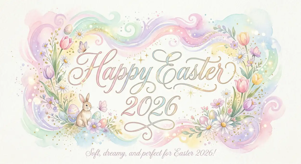 Free Download Printable Easter 2026 Greeting Templates - High Quality Happy Easter 2026 Image