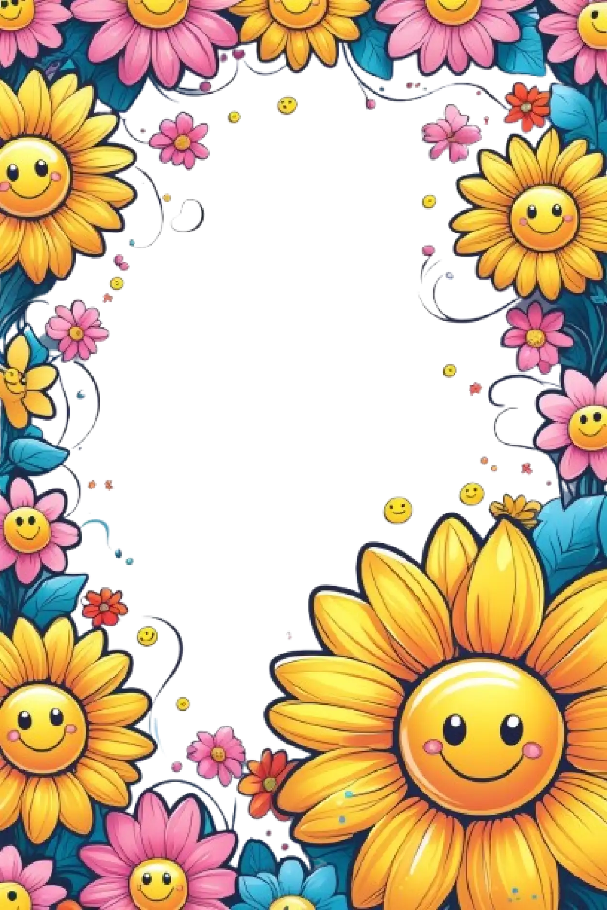 Printable Flower Png Border A4 Size - Royalty Free Flower Border Image | Pngmagic Free Download Printable Flower Png Border A4 Size - High Quality Flower Border PNG Image