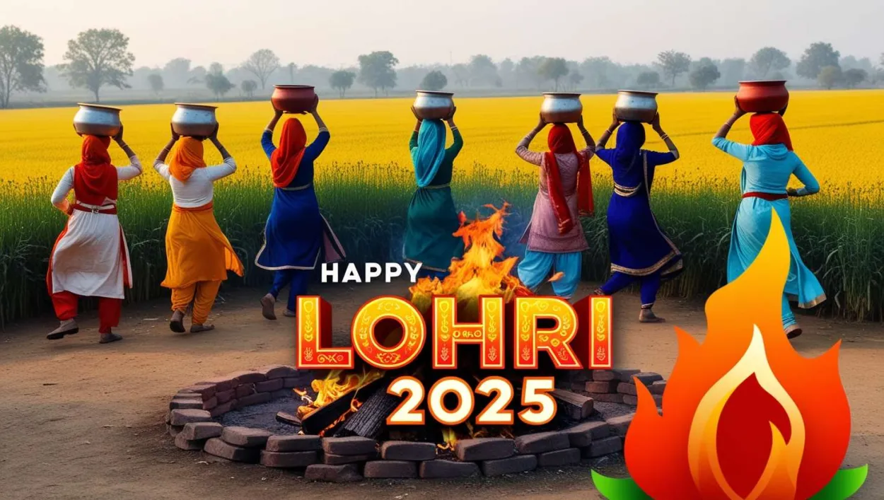 Free Download Printable Happy Lohri Greetings 2025 Cards - High Quality Happy Lohri Greetings 2025 Background