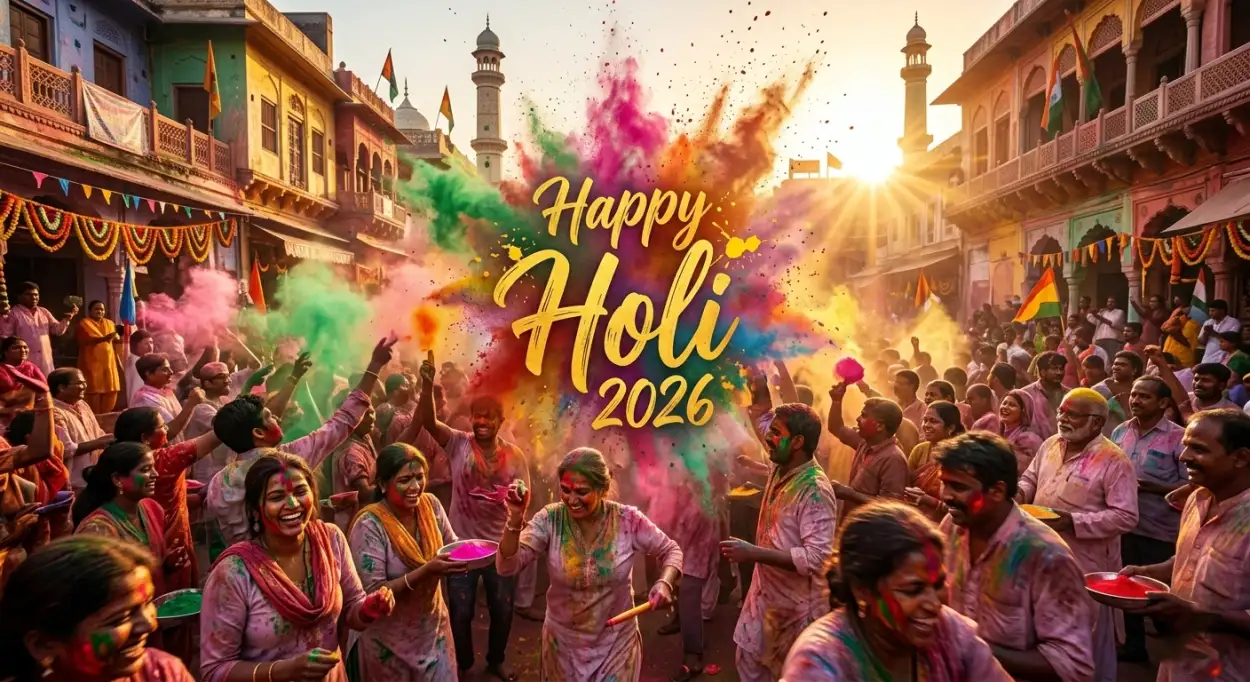 Free Download Professional Happy Holi Wishes 2026 Message For Office Colleagues - High Quality Happy Holi Wishes 2026 Image