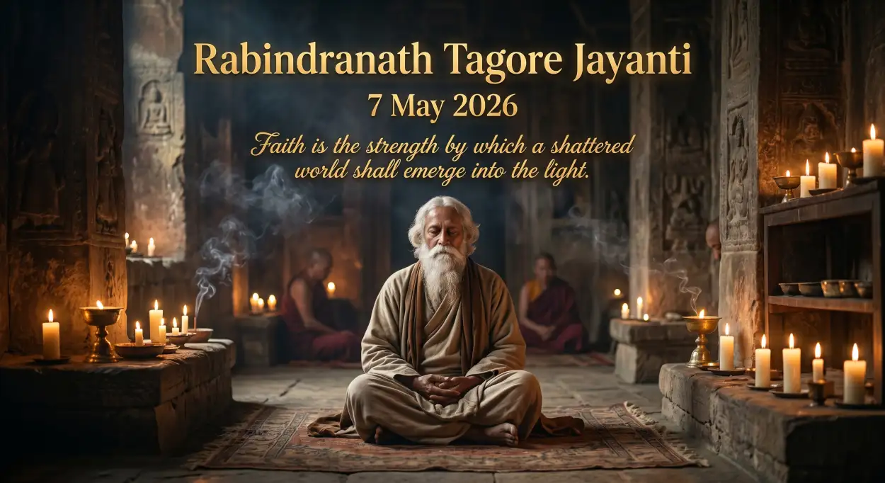 Free Download Rabindranath Tagore Jayanti 2026 Artistic Poster - High Quality Rabindranath Tagore Jayanti Image