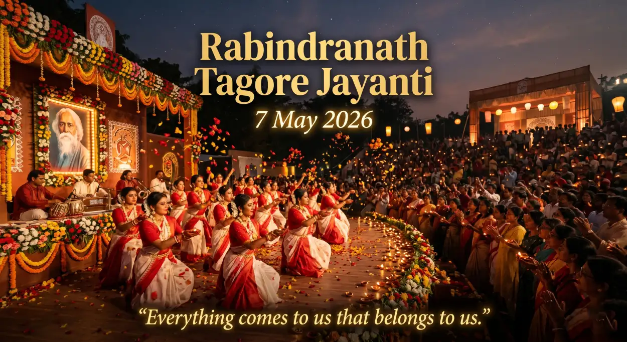 Free Download Rabindranath Tagore Jayanti 2026 Event Banner - High Quality Rabindranath Tagore Jayanti Image
