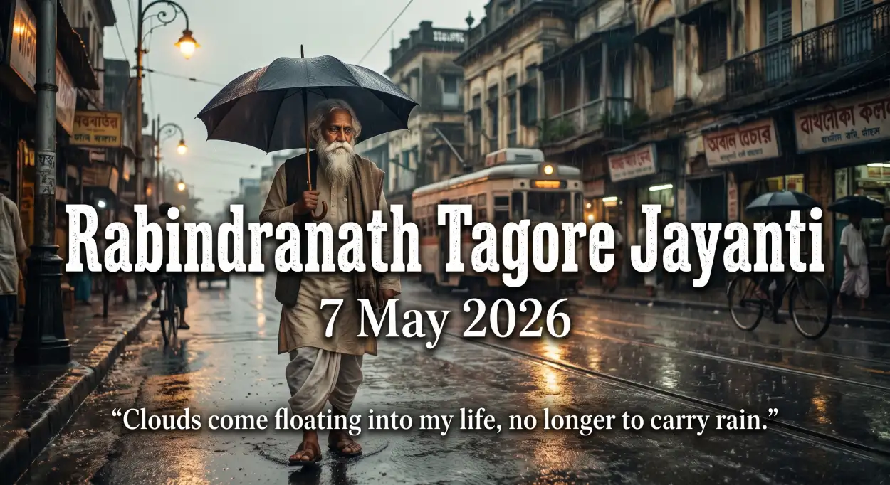 Free Download Rabindranath Tagore Jayanti 2026 Facebook Cover - High Quality Rabindranath Tagore Jayanti Image