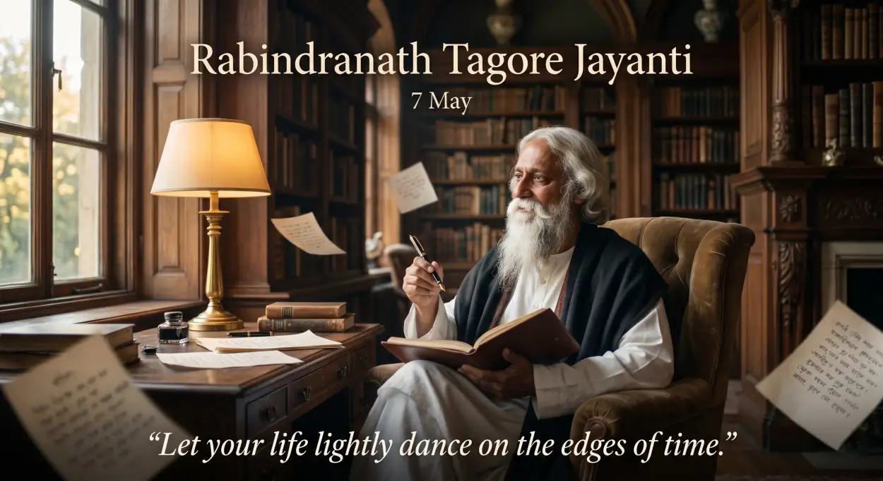 Free Download Rabindranath Tagore Jayanti Celebration Quotes - High Quality Rabindranath Tagore Jayanti Image