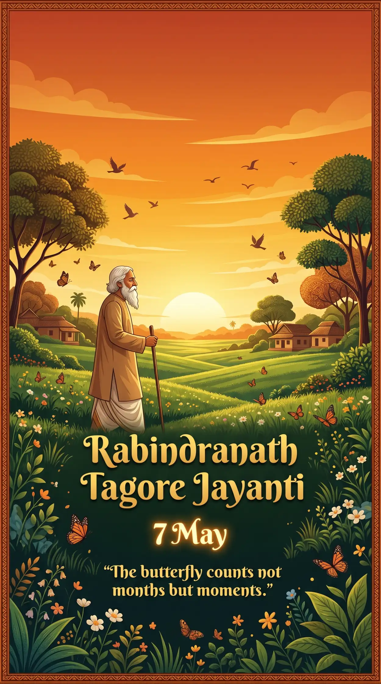 Free Download Rabindranath Tagore Jayanti Quotes For Whatsapp - High Quality Rabindranath Tagore Jayanti Image