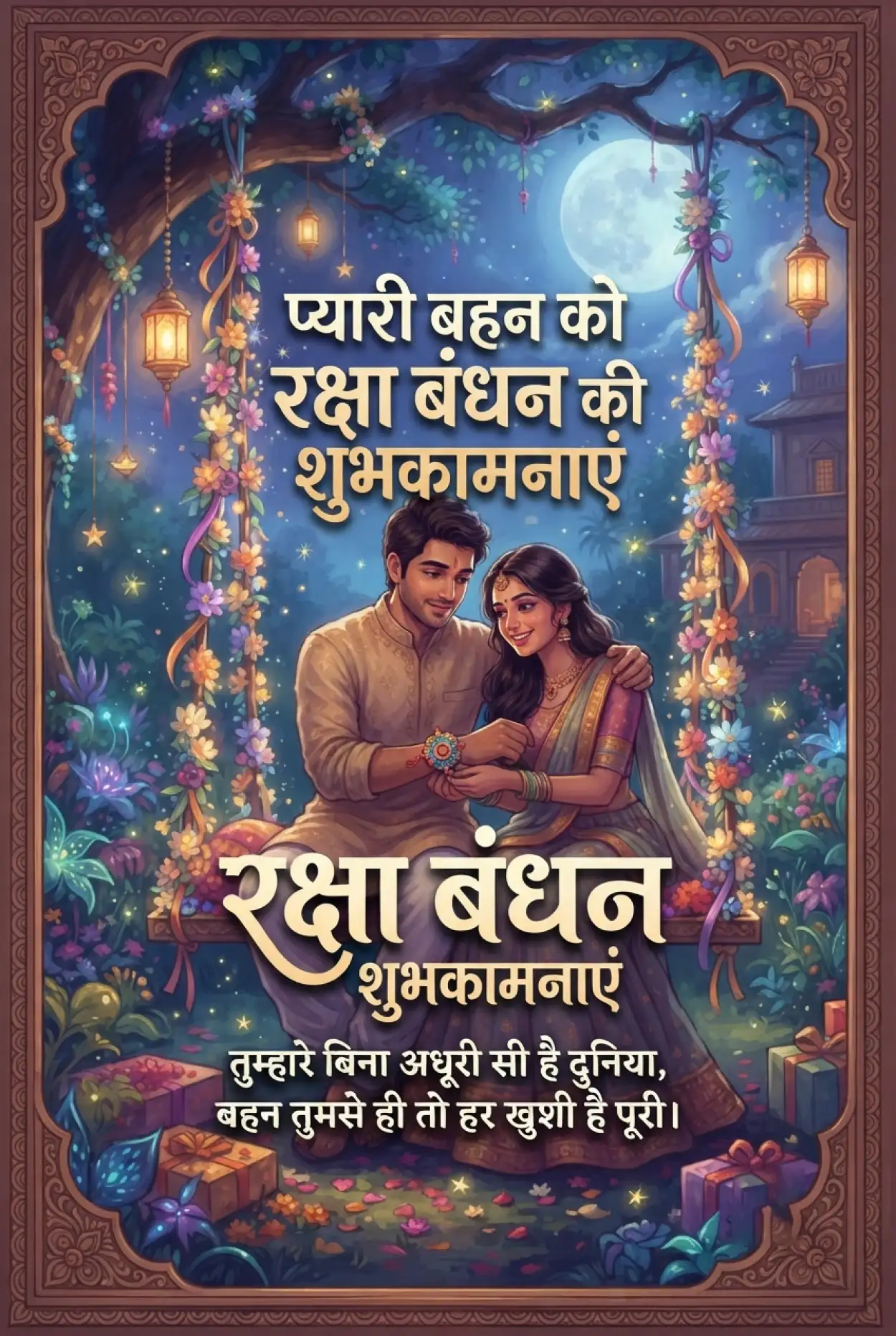 Free Download Rakhi Wishes For Bhaiya Bhabhi In Hindi - High Quality Raksha Bandhan Ki Shubhkamnaye In Hindi Image