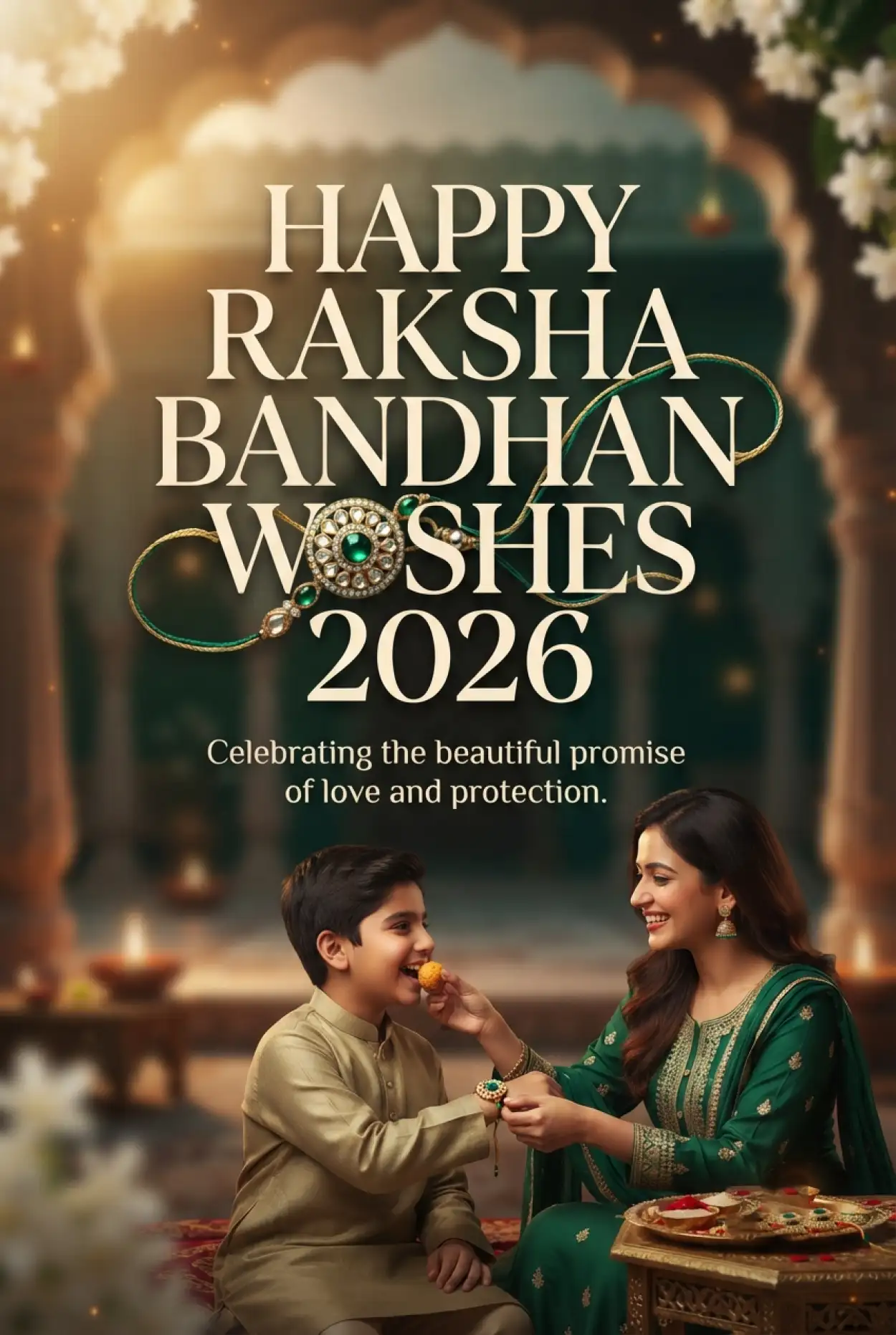 Free Download Raksha Bandhan 2026 Wishes In English - High Quality Happy Rakhi Wishes 2026 Image