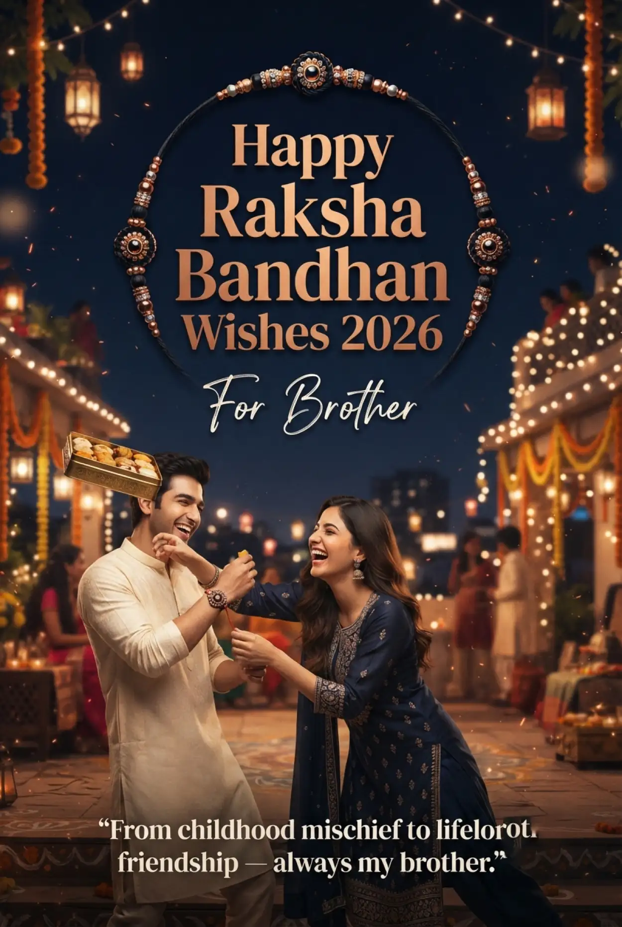Free Download Raksha Bandhan 2026 Wishes In Hindi - High Quality Happy Rakhi Wishes 2026 Image