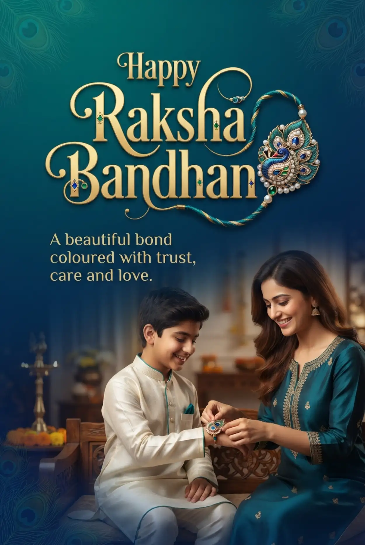 Free Download Raksha Bandhan Festival Greetings For Loved Ones - High Quality Happy Raksha Bandhan Greetings Image