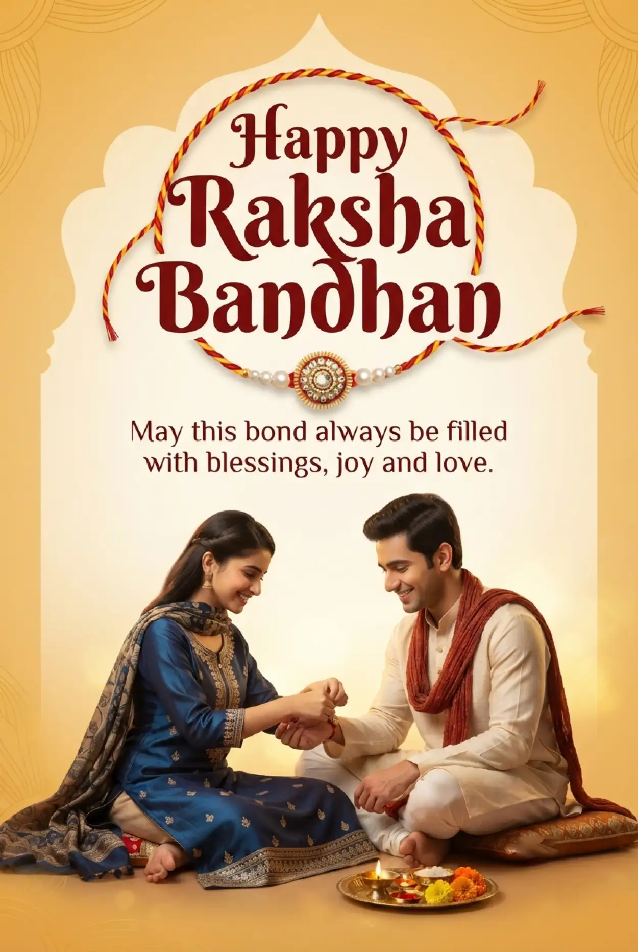 Free Download Raksha Bandhan Greetings For Beloved Sister - High Quality Happy Raksha Bandhan Greetings Image