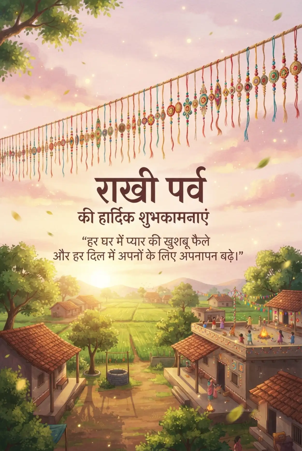 Free Download Raksha Bandhan Ki Dheron Badhai In Hindi - High Quality Raksha Bandhan Ki Shubhkamnaye In Hindi Image
