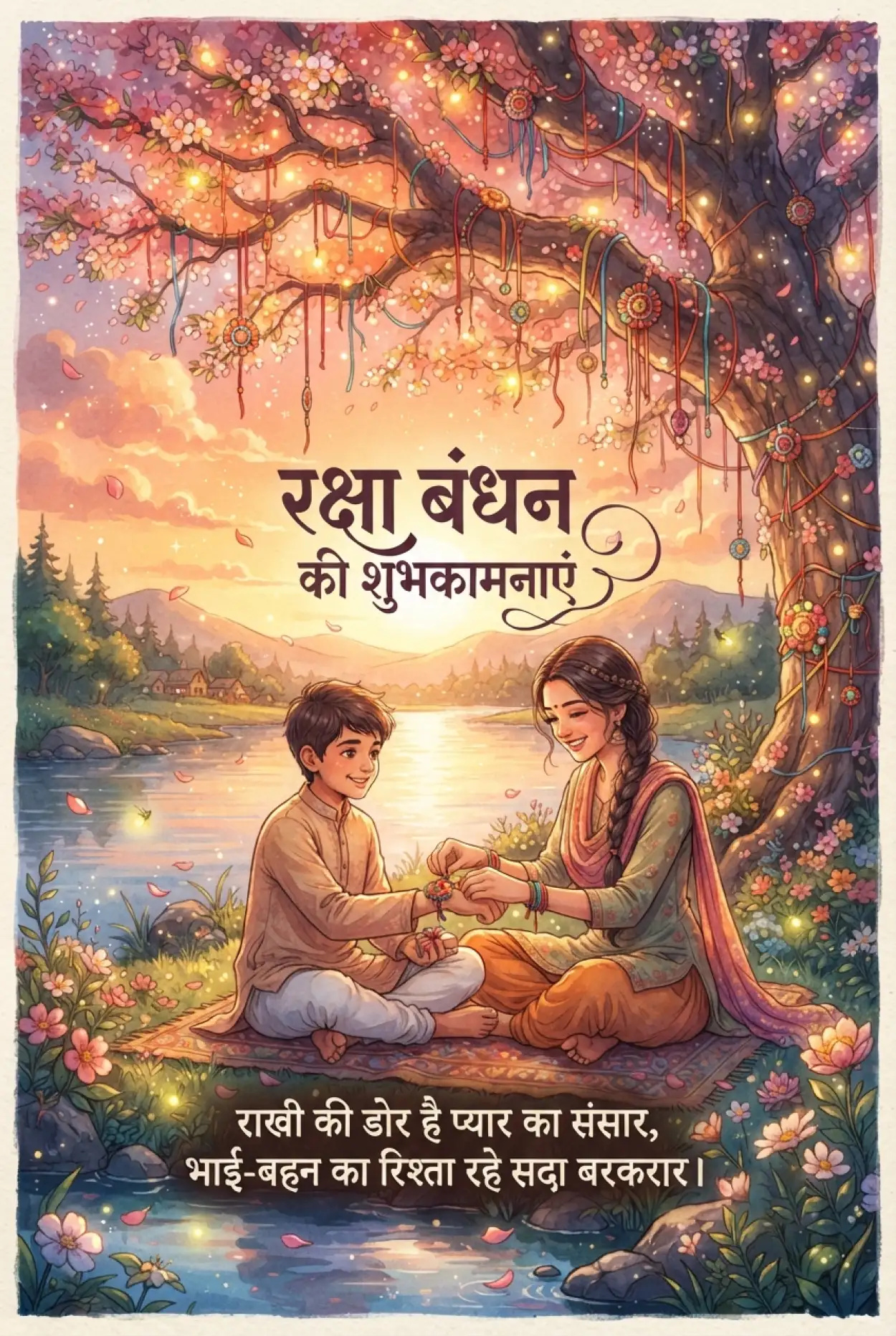 Free Download Raksha Bandhan Wishes In Hindi For Brother - High Quality Raksha Bandhan Ki Shubhkamnaye In Hindi Image