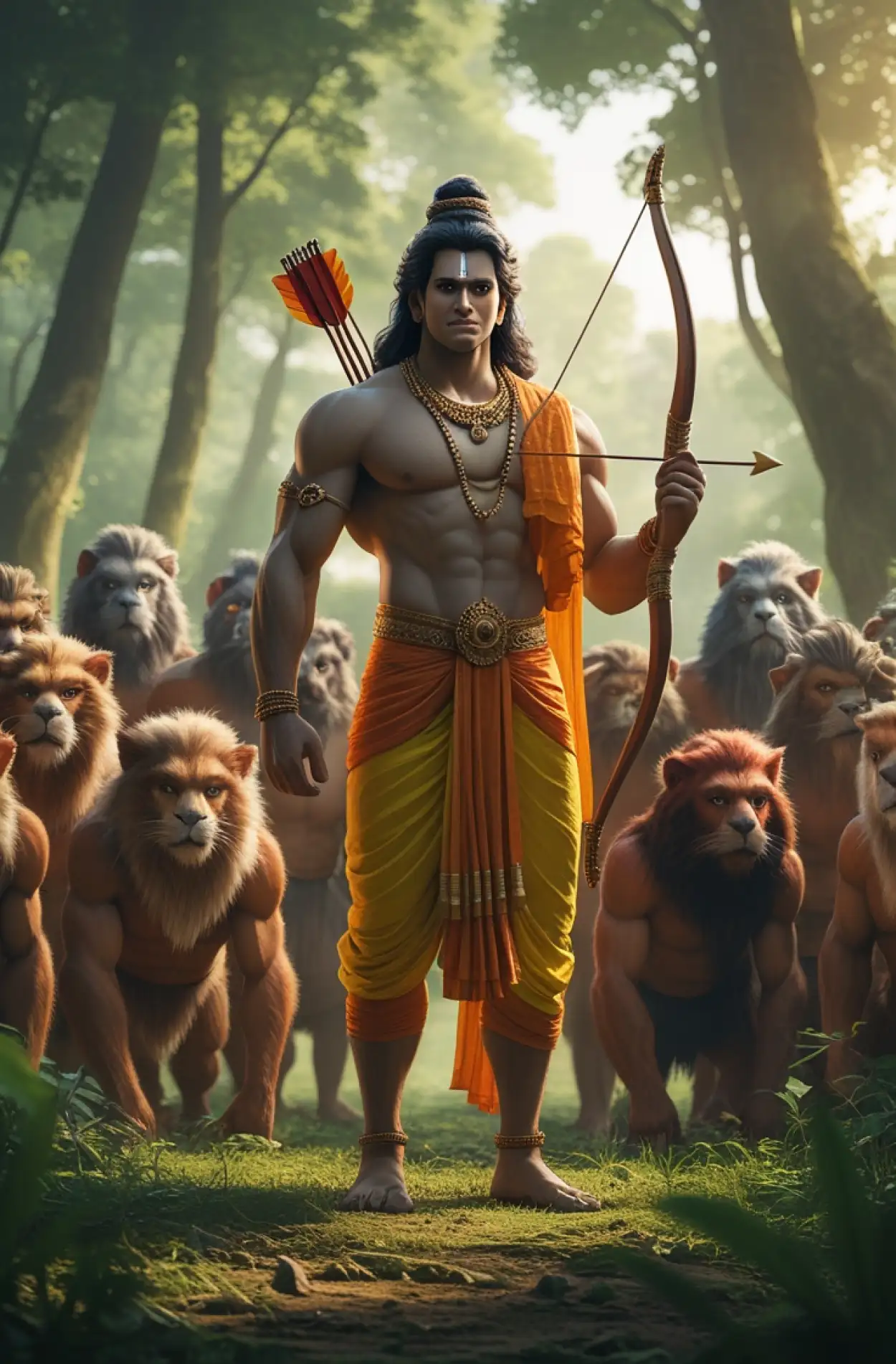 Free Download Ram Ji Bow Arrow Image For Festival Poster - High Quality Lord Rama With Bow And Arrow Background