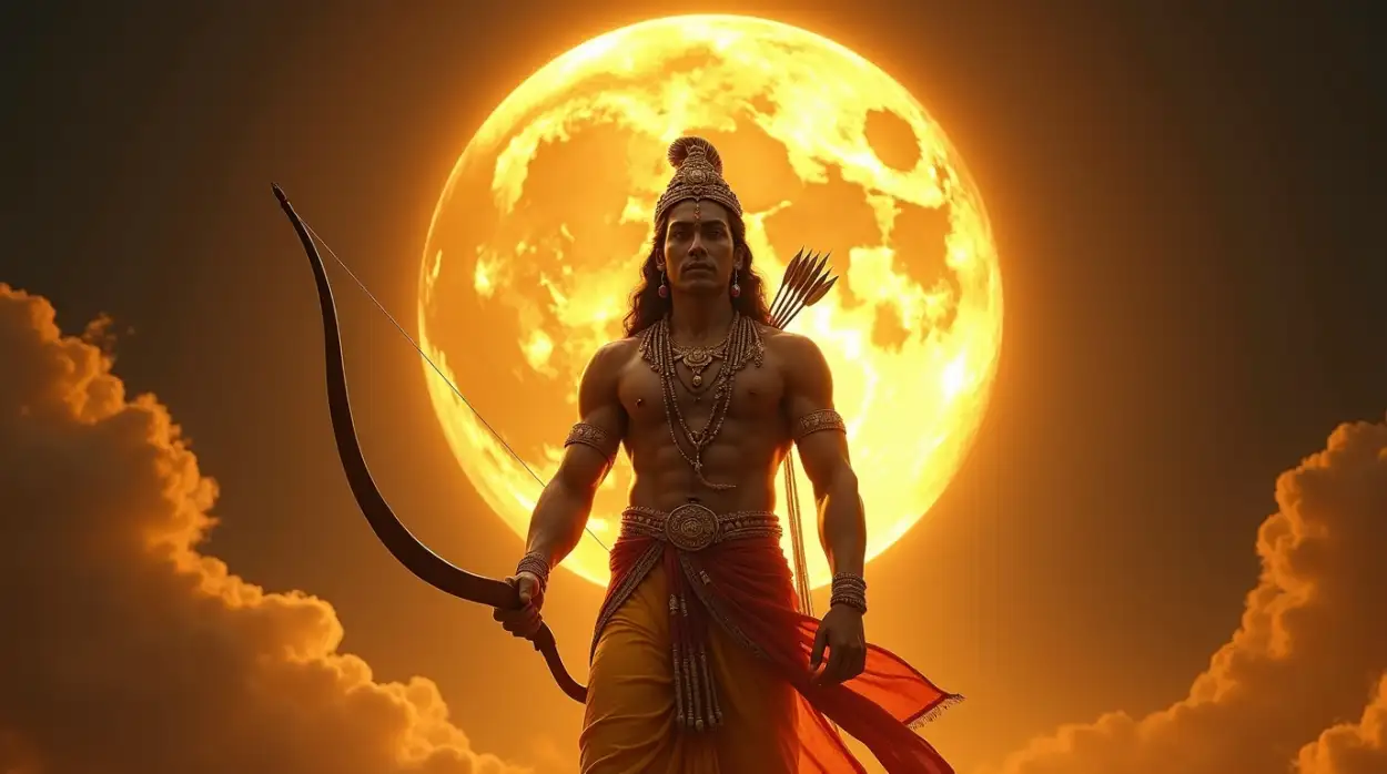 Free Download Ram Ji Dhanush Ban Ka Photo Wallpaper - High Quality Lord Rama With Bow And Arrow Background