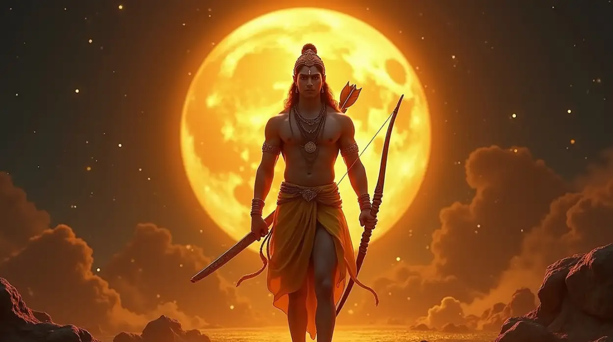 Free Download Ram Ji With Bow And Arrow PNG Free Download - High Quality Lord Rama With Bow And Arrow PNG Image