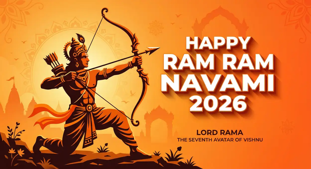 Free Download Ram Navami 2026 Wishes Images With Lord Ram Bow Arrow - High Quality Happy Ram Navami 2026 Image