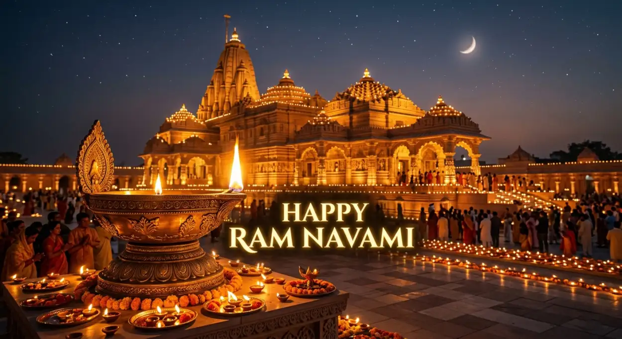 Free Download Ram Navami 2026 Wishes With Glowing Effect - High Quality Ram Navami Wishes 2026 Image