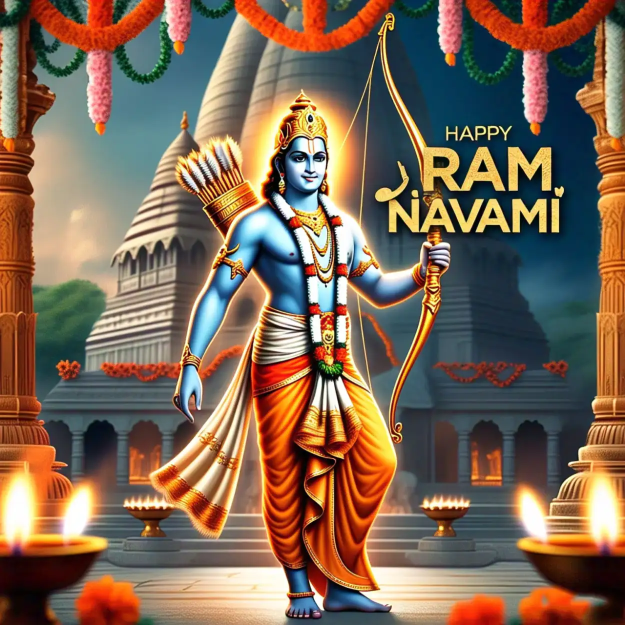 Ram Navami Lord Rama With Bow Image - Royalty Free Happy Ram Navami Image | Pngmagic Free Download Ram Navami Lord Rama With Bow Image - High Quality Happy Ram Navami Background