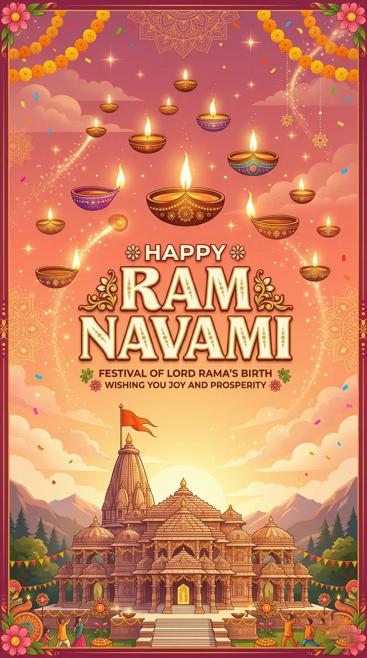 Free Download Ram Navami Whatsapp Festival Poster Design - High Quality Happy Ram Navami Wishes For WhatsApp Image