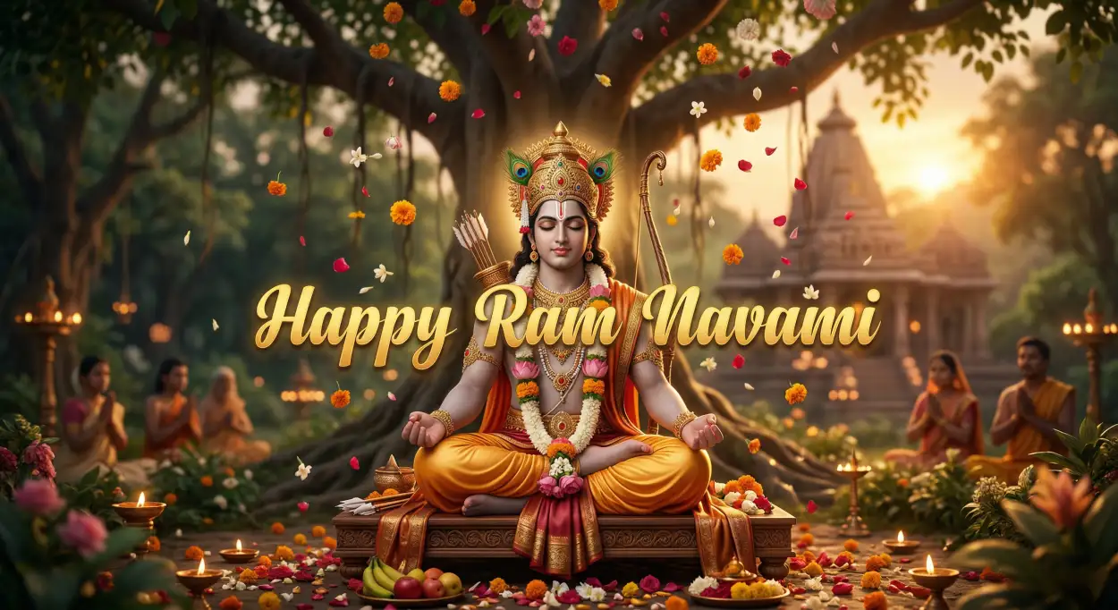 Free Download Ram Navami Whatsapp Quotes In Hindi Text - High Quality Happy Ram Navami Wishes For WhatsApp Image