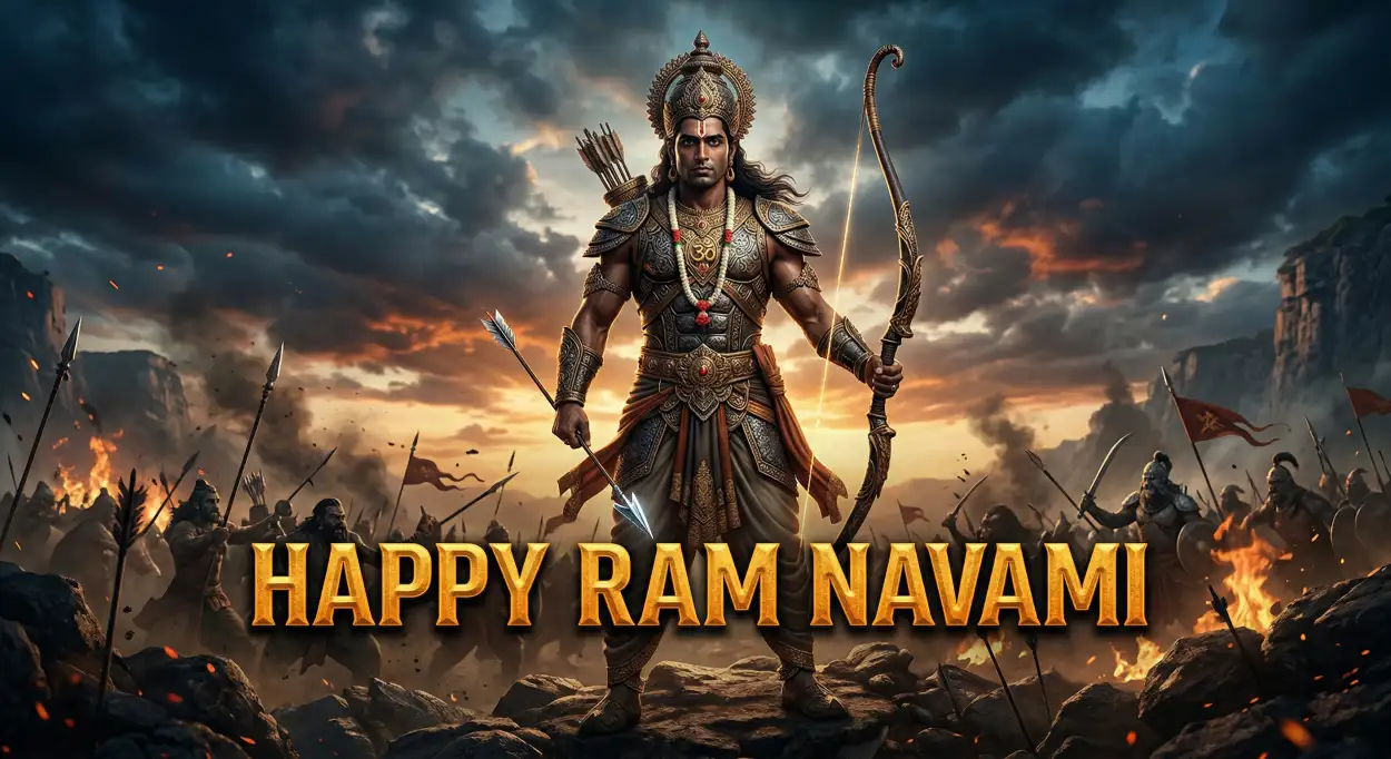Free Download Ram Navami Whatsapp Wishes With Lord Ram Photo - High Quality Happy Ram Navami Wishes For WhatsApp Image