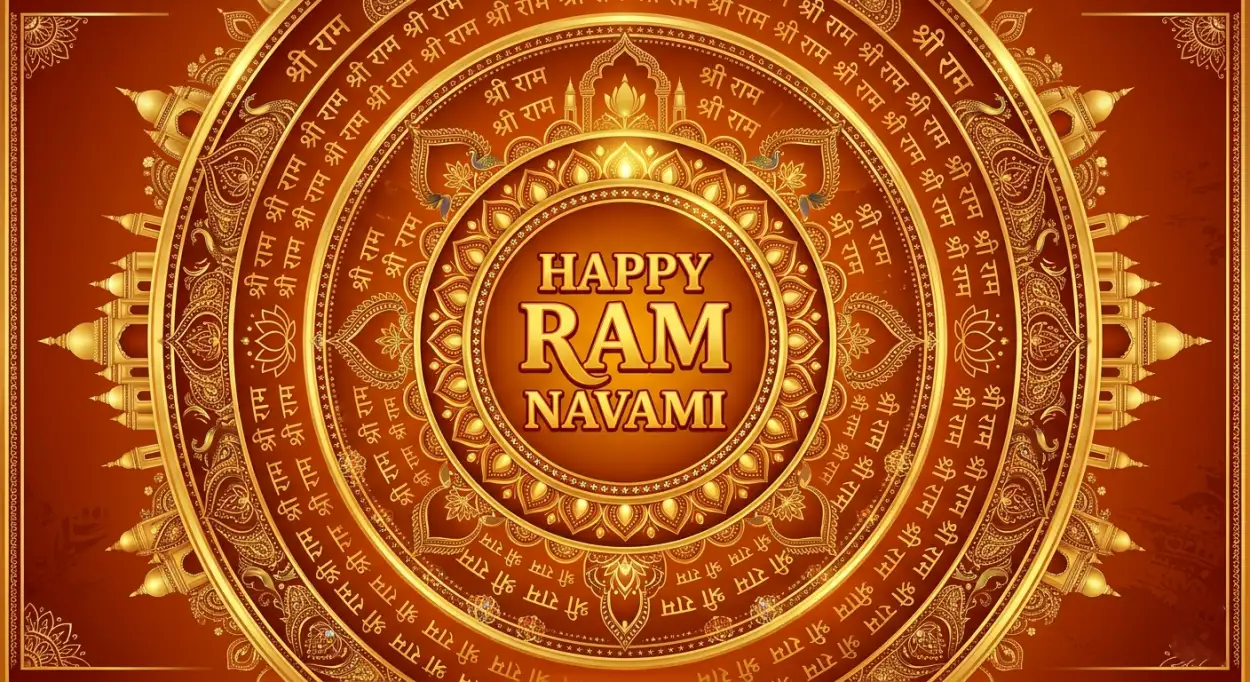 Free Download Ram Navami Wishes 2026 With Golden Typography - High Quality Ram Navami Wishes 2026 Image
