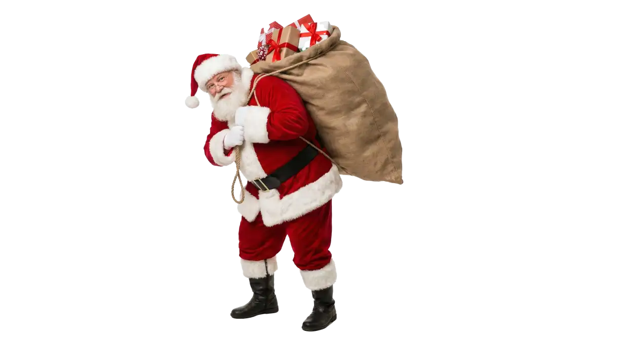 Free Download Realistic Santa Claus With Gifts Sack Png - High Quality Santa Claus With Gifts Png Transparent PNG