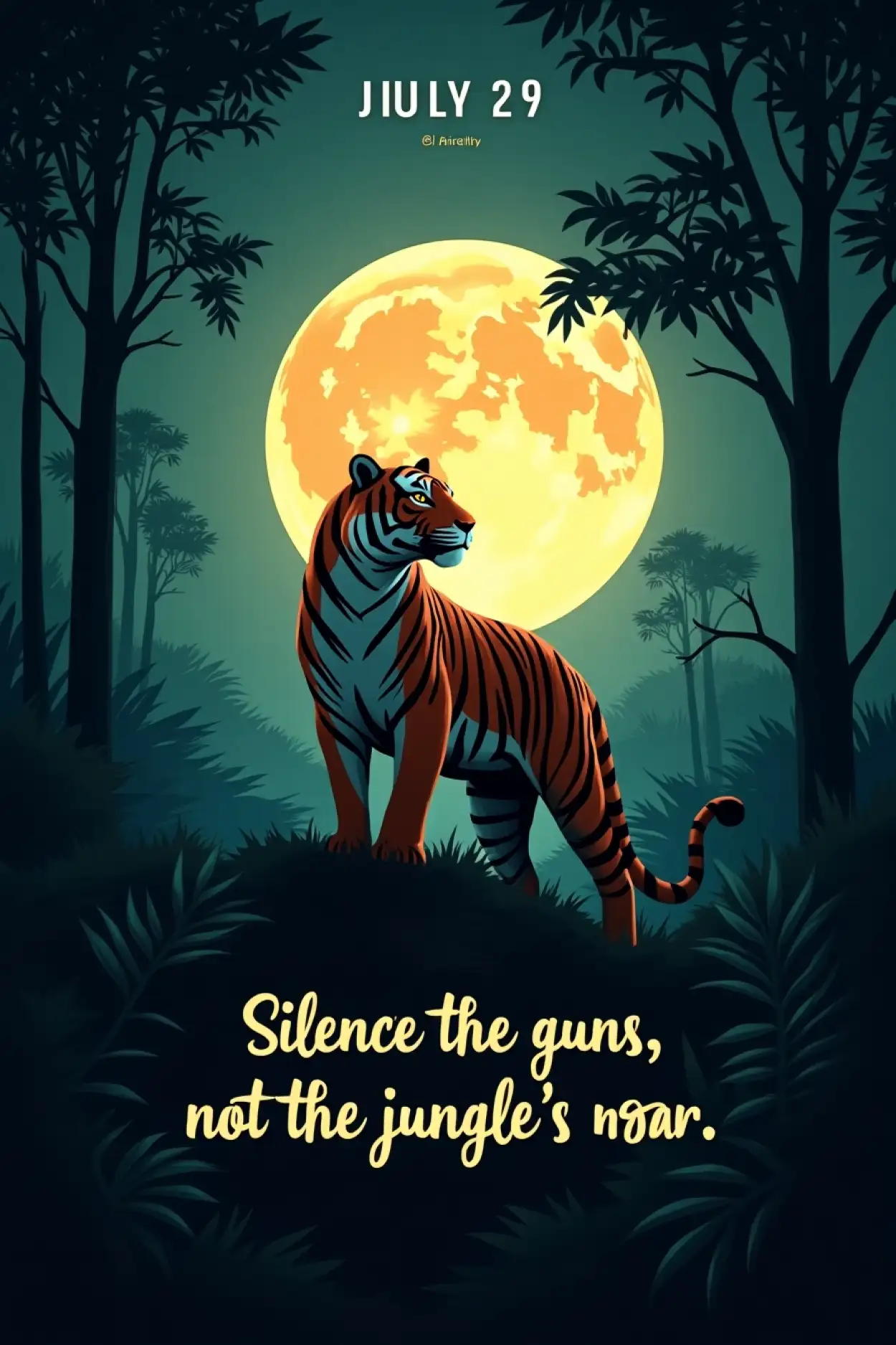 Free Download Realistic Tiger Photo For Awareness - High Quality International Tiger Day Background