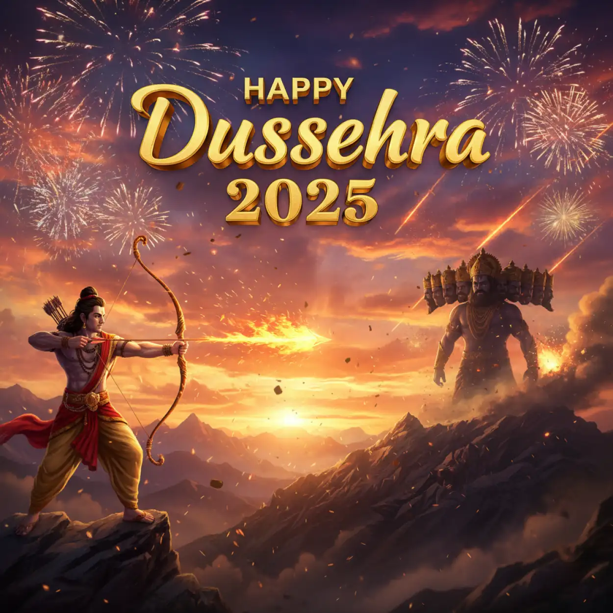 Free Download Religious Happy Dussehra 2025 Wishes - High Quality Happy Dussehra 2025 Image