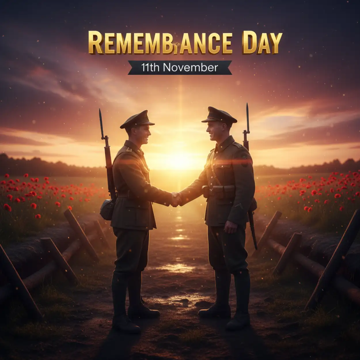 Free Download Remembrance Day Cross And Poppy Digital Art - High Quality Remembrance Day Background