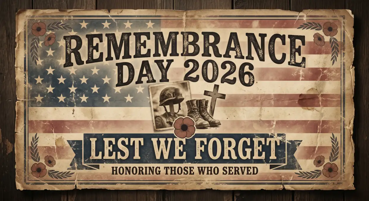 Free Download Remembrance Day Usa 2026 Patriotic Typography Artwork - High Quality Remembrance Day Usa 2026 Image