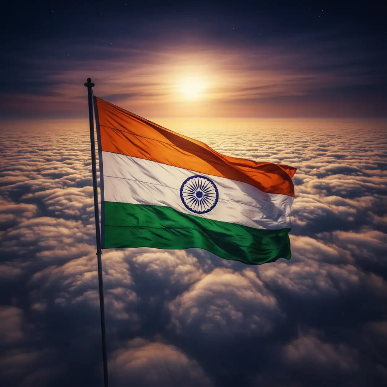Free Download Republic Day Background With Flying Flag - High Quality Republic Day Background Background