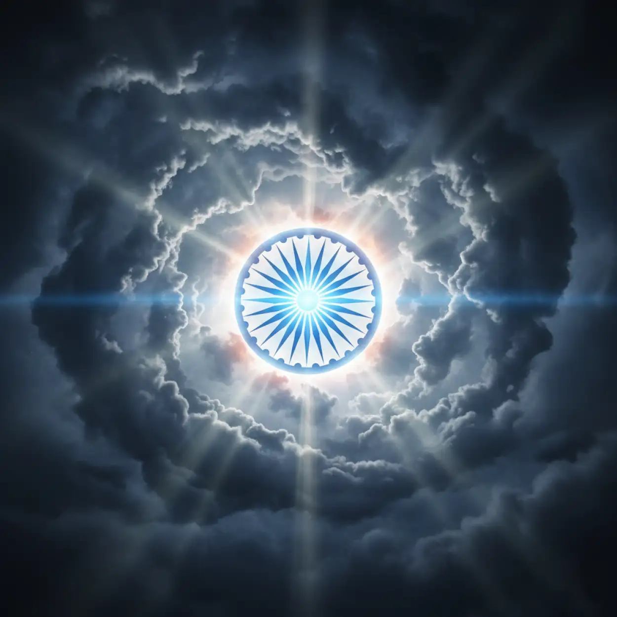 Free Download Republic Day Patriotic Background With Ashoka Chakra Glow - High Quality Patriotic Background For Republic Day India Background